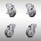Service Caster 4 Inch SS Gray Polyurethane Wheel Swivel Bolt Hole Caster Set with 2 Brake SCC SCC-SSBH20S414-PPUB-TLB-2-S-2 - alternate 1
